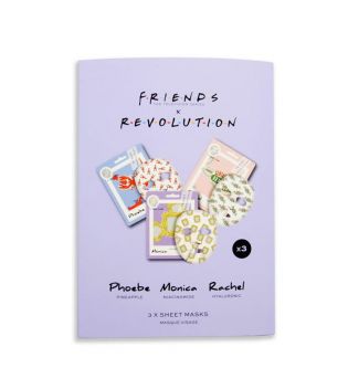 Revolution - *Friends X Revolution* - Confezione da 3 maschere facciali in tessuto - Phoebe, Monica e Rachel