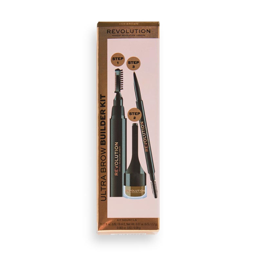 Revolution - Kit sopracciglia Ultra Brow Builder - Ash Brown
