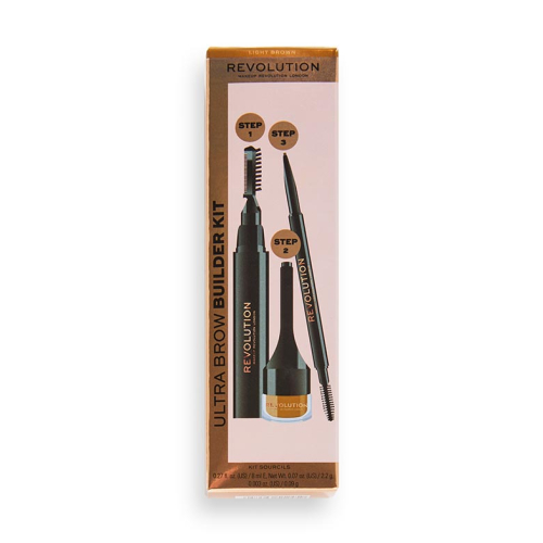 Revolution - Kit sopracciglia Ultra Brow Builder - Light Brown