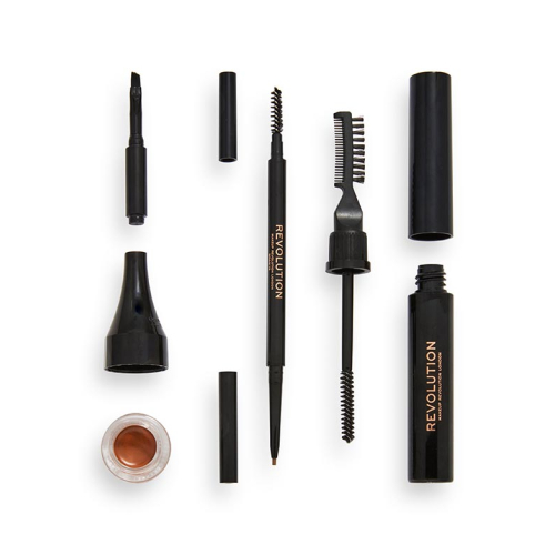 Revolution - Kit sopracciglia Ultra Brow Builder - Medium Brown