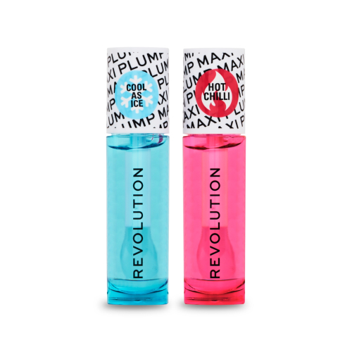 Revolution - Set lucidalabbra Maxi Plump Lip Duo - Maxi Plump Cool As Ice +  Maxi Plump Hot As Chilli
