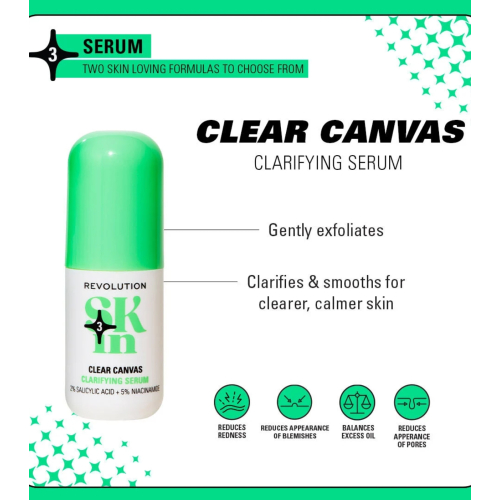Revolution Skin - *Clearly Clarify* - Siero viso schiarente al 5% di niacinamide e al 2% di acido salicilico Clear Canvas