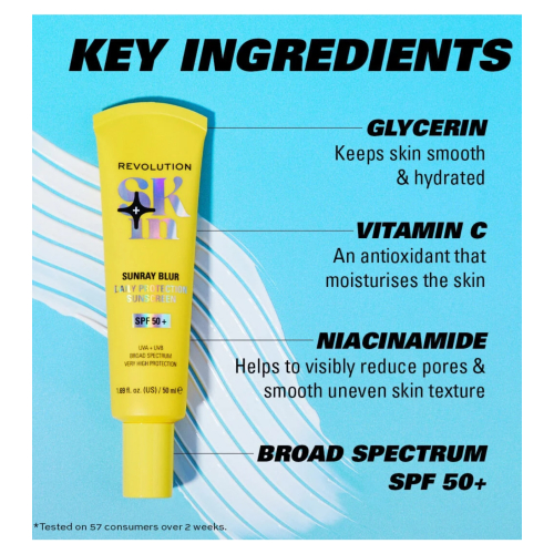 Revolution Skin - Protezione solare opacizzante con niacinamide Sunray Blur SPF50+
