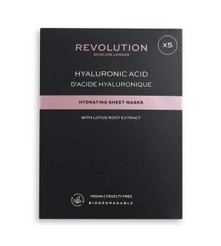 Revolution Skincare - Confezione da 5 maschere idratanti con acido ialuronico