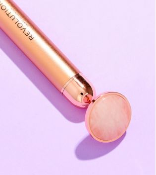 Revolution Skincare - Roller viso di quarzo rosa con vibrazione