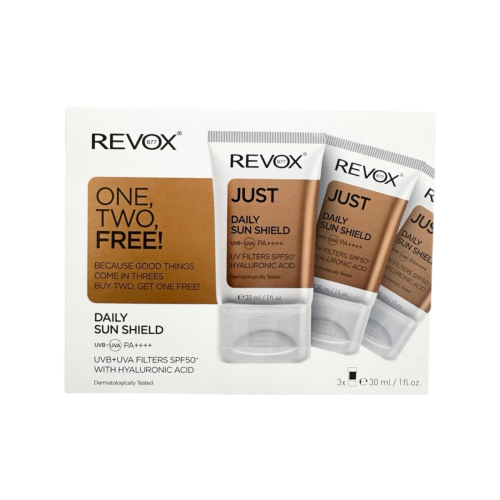 Revox - *Just* - Confezione da 3 creme solari SPF50+ con acido ialuronico One, Two, Free!
