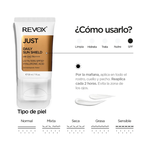Revox - *Just* - Confezione da 3 creme solari SPF50+ con acido ialuronico One, Two, Free!