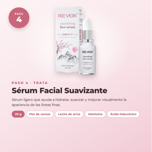 Revox Set Completo di Cura Facciale Routine Giapponese con Gel Detergente, Peeling, Tonico, Siero, Crema e Maschera Idratante Vegan e Cruelty Free