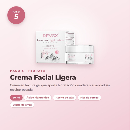 Revox Set Completo di Cura Facciale Routine Giapponese con Gel Detergente, Peeling, Tonico, Siero, Crema e Maschera Idratante Vegan e Cruelty Free