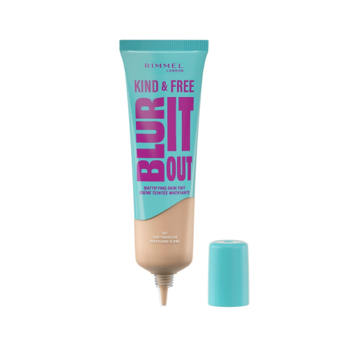 Rimmel London - *Kind & Free* - Fondotinta opacizzante Blur It Out - 001: Fair Porcelain