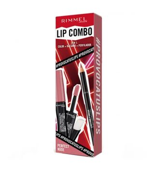 Rimmel London - Set labbra Lip Combo 3 in 1 Provocalips + Lasting Finish - Perfect Nude