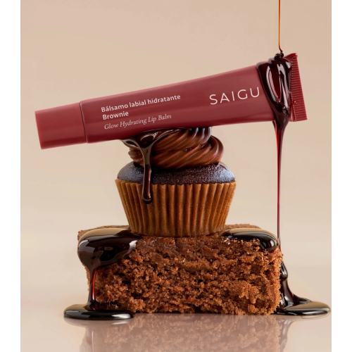Saigu Cosmetics - Balsamo labbra idratante con effetto lucido - Brownie