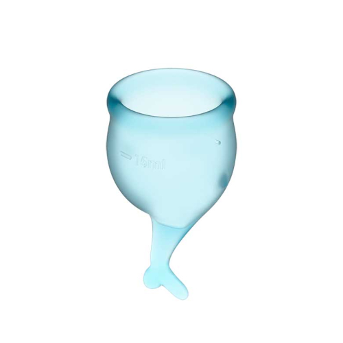 Satisfyer - Kit coppetta mestruale Feel Secure (15 + 20 ml) - Azzurro