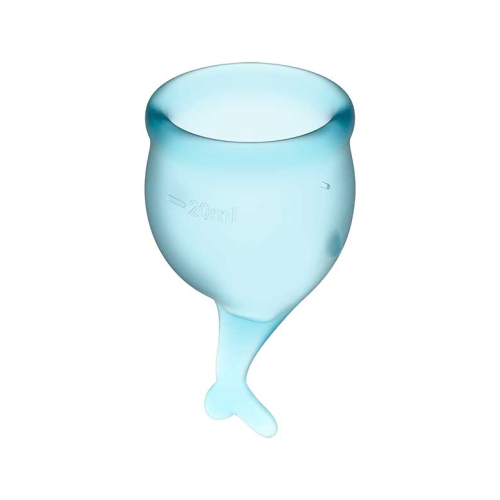 Satisfyer - Kit coppetta mestruale Feel Secure (15 + 20 ml) - Azzurro
