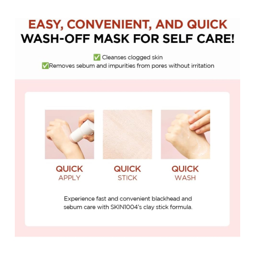 SKIN1004. - *Poremizing* - Maschera viso all'argilla centella del Madagascar Quick Clay Stick Mask