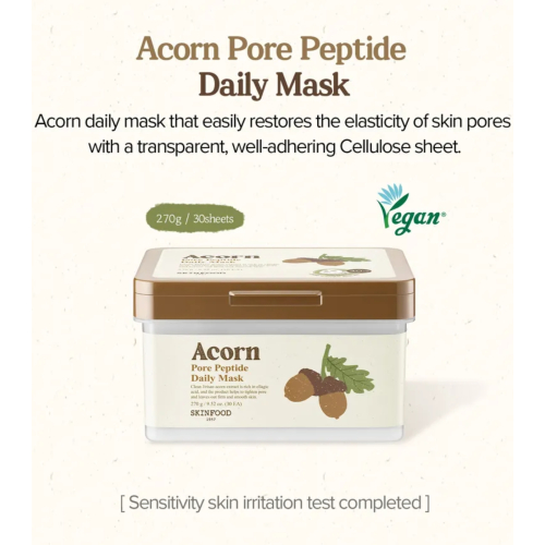 Skinfood - Maschera viso quotidiana Acorn Pore Peptide - 30 uds