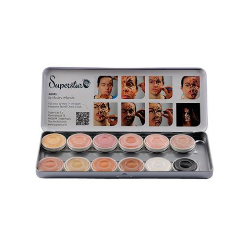 Superstar - Palette di 12 Aquacolors base per viso e corpo Skin Tone