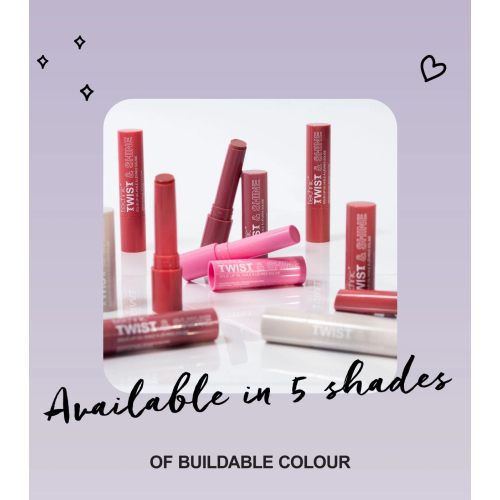 Technic Cosmetics - Olio per labbra solido con colore Twist & Shine - Rosy Glow