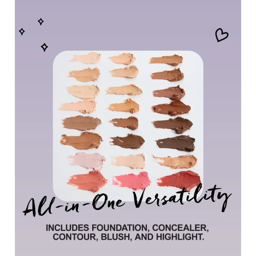 Technic Cosmetics - Palette viso in crema con fondotinta, fard e terra abbronzante - Light