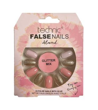 Technic Cosmetics - Unghie Finte False Nails Almond - Glitter Mix