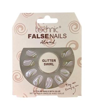 Technic Cosmetics - Unghie Finte False Nails Almond - Glitter Swirl