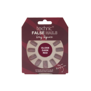 Technic Cosmetics - Unghie Finte False Nails Long Square - Gloss Dark Red