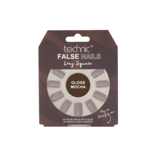 Technic Cosmetics - Unghie finte False Nails Long Square - Gloss Mocha
