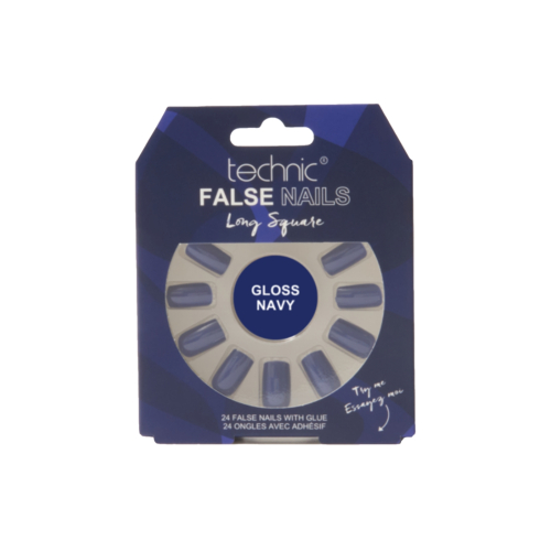 Technic Cosmetics - Unghie finte False Nails Long Square - Gloss Navy
