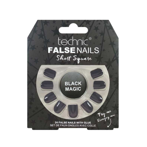 Technic Cosmetics - Unghie finte False Nails Short Square - Black Magic