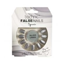Technic Cosmetics - Unghie finte False Nails Square - Silver Lining