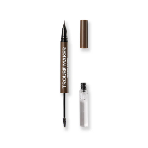 Trouble Maker  - Matita fissante per sopracciglia 2 in 1 Teddy Brow - Dark Brown