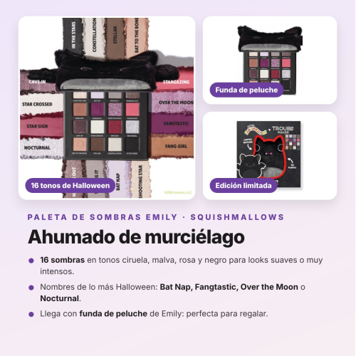 Trouble Maker - Pack Halloween Emily the Bat Paletta di Ombre, Mascara, Matita Kohl Nera e Balsamo Labbra Edizione Limitata