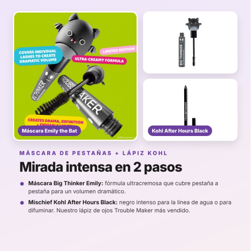 Trouble Maker - Pack Halloween Emily the Bat Paletta di Ombre, Mascara, Matita Kohl Nera e Balsamo Labbra Edizione Limitata
