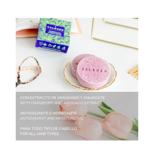Valquer - Shampoo solido Luxe - Estratto di mirtillo rosso e avocado