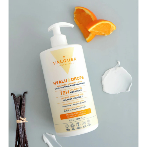 Valquer - Lozione corpo idratante 72 ore Hyaludrops - Arancia e vaniglia