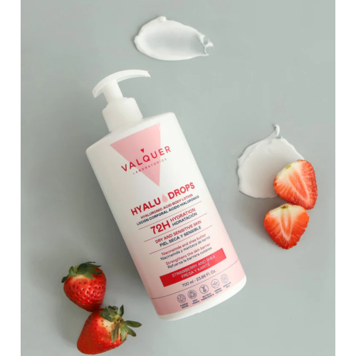 Valquer - Lozione corpo idratante 72 ore Hyaludrops - Fragola e Karité