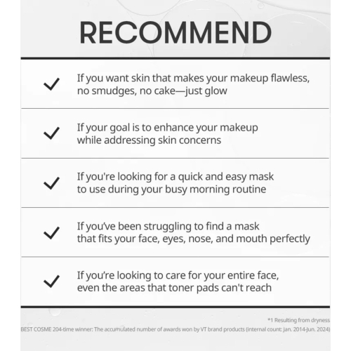 VT Cosmetics - Maschera primer per il trucco 31 Skinpack Retinol - 100 unità