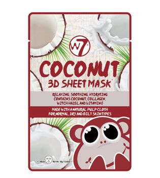 W7 - Maschera per il viso in carta 3D - Noce di cocco