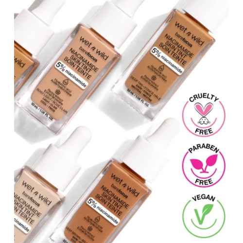 Wet N Wild - Fondotinta Bare Focus Niacinamide Skin Tint - Deep