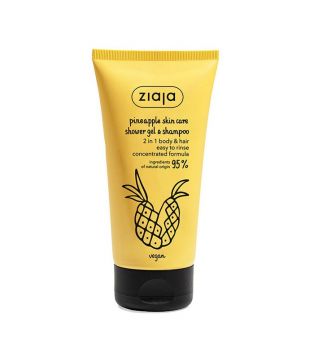 Ziaja - Gel doccia e shampoo 2 in 1 con caffeina - Ananas