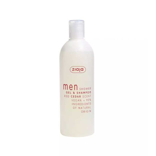 Ziaja - Gel doccia e shampoo 2 in 1 per uomo 400 ml - Red cedar