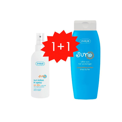 Ziaja - PROMO Set solari Protezione solare idratante in spray SPF50 + Doposole per prolungare l'abbronzatura